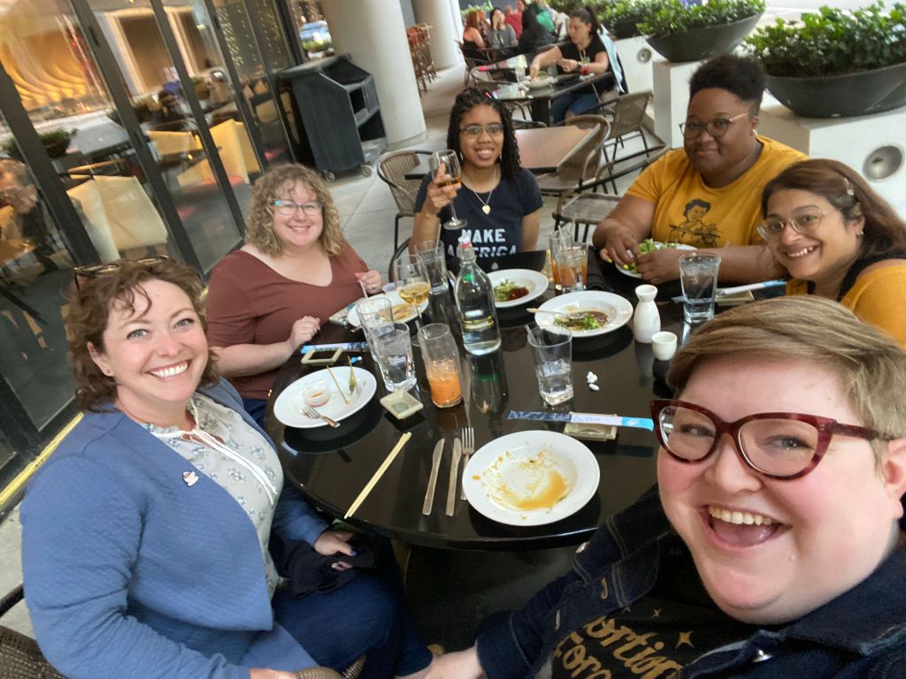 A group of people sitting at a table in Atlanta, Georgia.